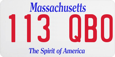 MA license plate 113QB0