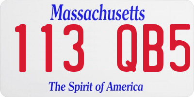 MA license plate 113QB5