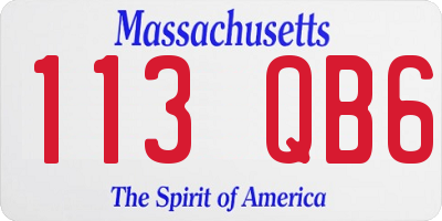 MA license plate 113QB6