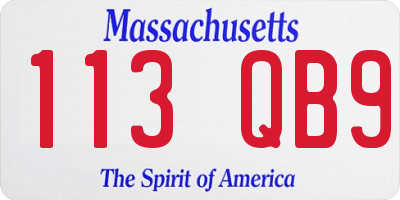 MA license plate 113QB9
