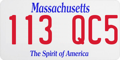 MA license plate 113QC5