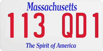 MA license plate 113QD1