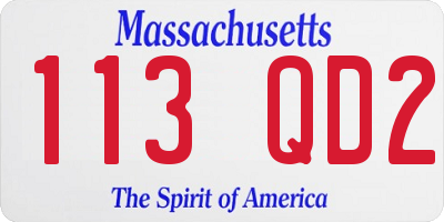 MA license plate 113QD2