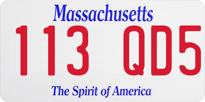 MA license plate 113QD5