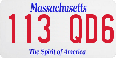 MA license plate 113QD6