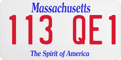 MA license plate 113QE1