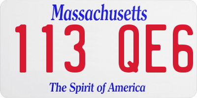 MA license plate 113QE6