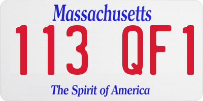 MA license plate 113QF1