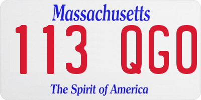 MA license plate 113QG0