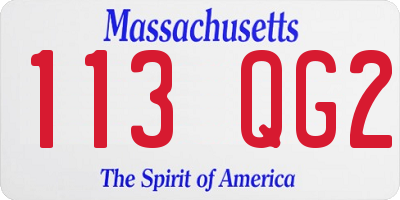 MA license plate 113QG2