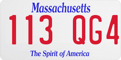 MA license plate 113QG4