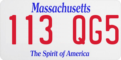 MA license plate 113QG5