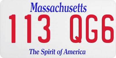 MA license plate 113QG6