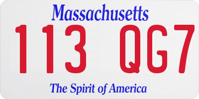 MA license plate 113QG7