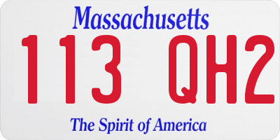 MA license plate 113QH2
