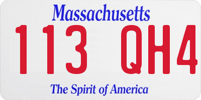 MA license plate 113QH4