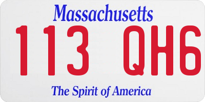 MA license plate 113QH6
