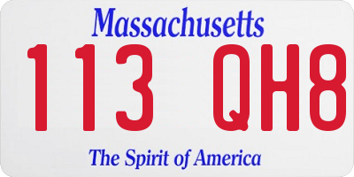 MA license plate 113QH8