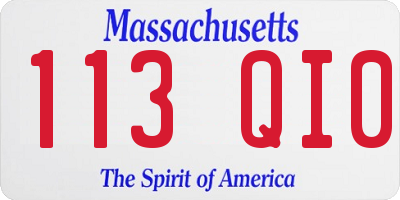 MA license plate 113QI0