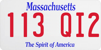 MA license plate 113QI2