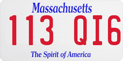 MA license plate 113QI6