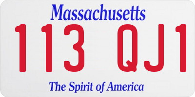 MA license plate 113QJ1