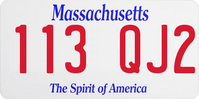 MA license plate 113QJ2