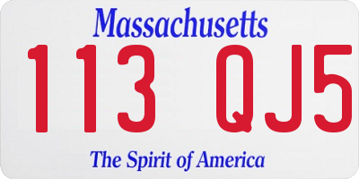 MA license plate 113QJ5