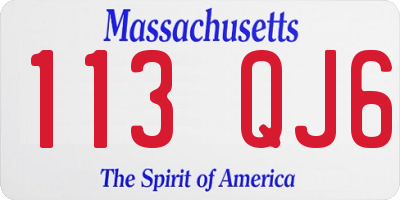 MA license plate 113QJ6