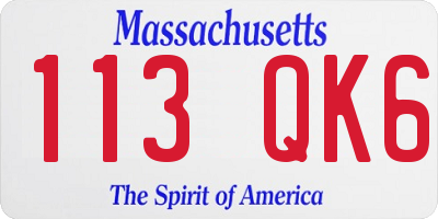 MA license plate 113QK6