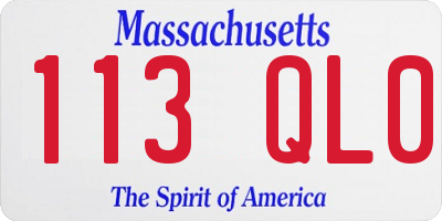 MA license plate 113QL0