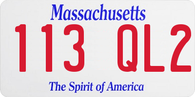 MA license plate 113QL2