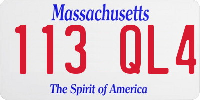 MA license plate 113QL4