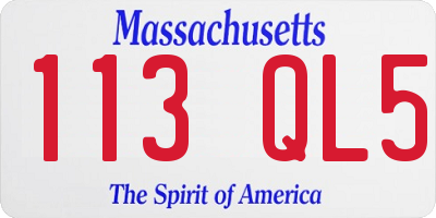 MA license plate 113QL5