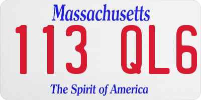 MA license plate 113QL6