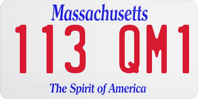 MA license plate 113QM1