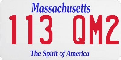 MA license plate 113QM2