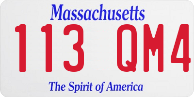 MA license plate 113QM4
