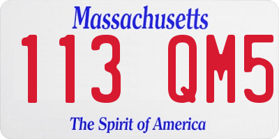 MA license plate 113QM5