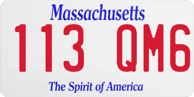 MA license plate 113QM6