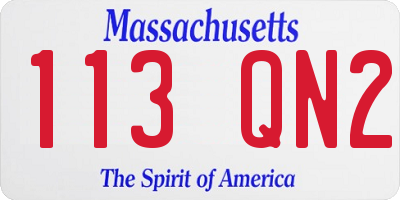MA license plate 113QN2