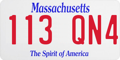 MA license plate 113QN4