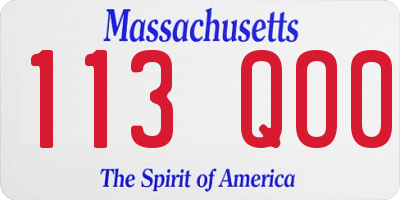 MA license plate 113QO0