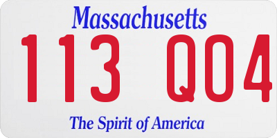 MA license plate 113QO4