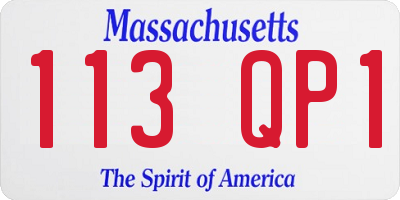 MA license plate 113QP1