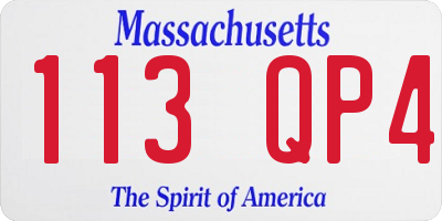 MA license plate 113QP4