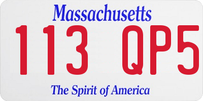MA license plate 113QP5