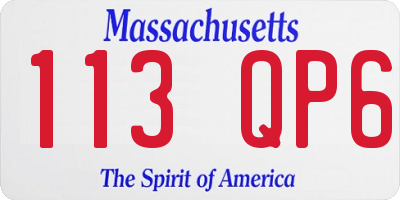 MA license plate 113QP6
