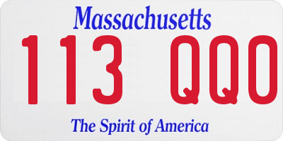 MA license plate 113QQ0