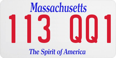 MA license plate 113QQ1
